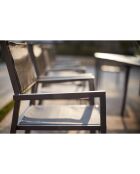 Lot de 4 chaises empilables Salobreña grises - 57x55x85 cm