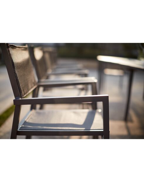 Lot de 4 chaises empilables Salobreña grises - 57x55x85 cm