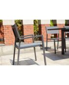 Lot de 4 chaises empilables Salobreña grises - 57x55x85 cm