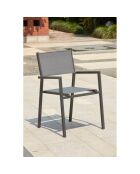 Lot de 4 chaises empilables Salobreña grises - 57x55x85 cm