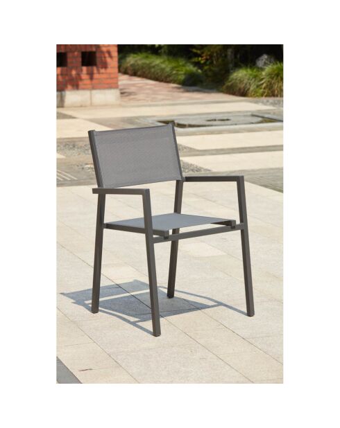 Lot de 4 chaises empilables Salobreña grises - 57x55x85 cm
