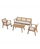 Muebles de jardín de 5 plazas en madera de acacia y madera de Kret en bastón - 4 piezas