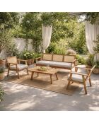 Muebles de jardín de 5 plazas en madera de acacia y madera de Kret en bastón - 4 piezas