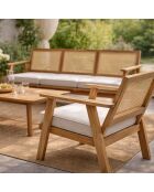 Muebles de jardín de 5 plazas en madera de acacia y madera de Kret en bastón - 4 piezas