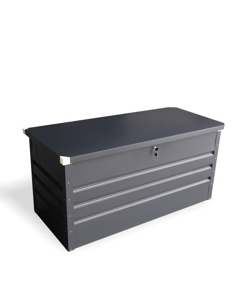 Scatola portaoggetti Tavona in acciaio grigio - 131x61x62 cm