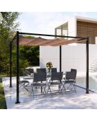 Pergola autoportante en acier avec toile Island taupe - 300x300x240 cm