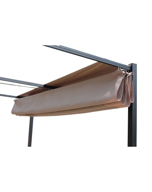 Pergola autoportante en acier avec toile Island taupe - 300x300x240 cm