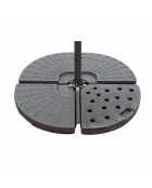 Set van 4 zwarte verzwaarde parasoltegels Mareno - 350x350x7 cm