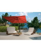 Pacchetto ombrellone rotante in terracotta Koriva con copertura - 268x38x14 cm