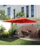 Pacchetto ombrellone rotante in terracotta Koriva con copertura - 268x38x14 cm