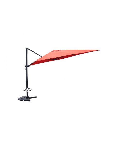 Pacchetto ombrellone rotante in terracotta Koriva con copertura - 268x38x14 cm