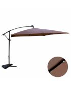 Johan quadratischer LED-Offset-Sonnenschirm braun - 300x300x245 cm