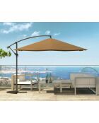 Johan quadratischer LED-Offset-Sonnenschirm braun - 300x300x245 cm
