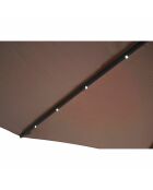 Johan quadratischer LED-Offset-Sonnenschirm braun - 300x300x245 cm