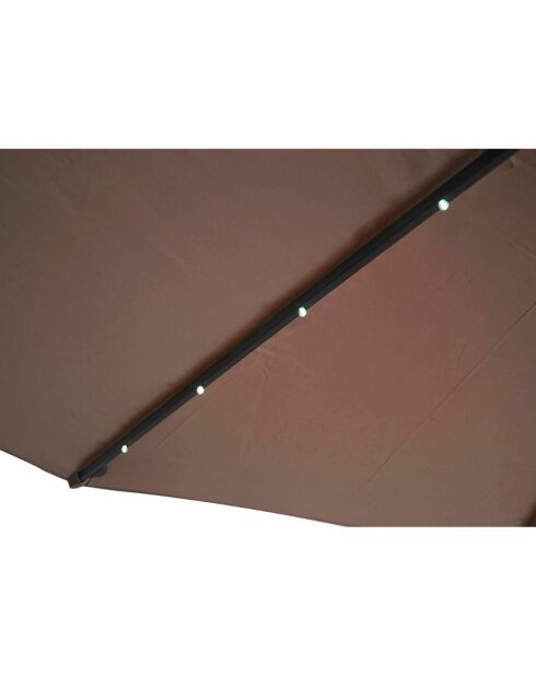 Johan quadratischer LED-Offset-Sonnenschirm braun - 300x300x245 cm