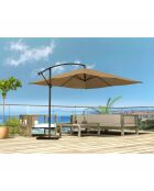 Johan quadratischer LED-Offset-Sonnenschirm braun - 300x300x245 cm