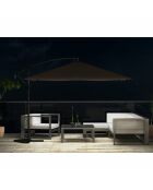 Johan quadratischer LED-Offset-Sonnenschirm braun - 300x300x245 cm