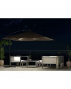 Johan quadratischer LED-Offset-Sonnenschirm braun - 300x300x245 cm