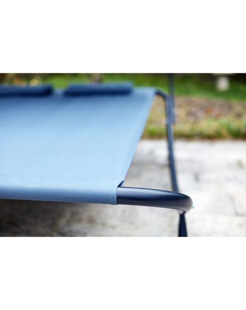 Transat avec pare-soleil 2 personnes Norali gris - 200x173x41 cm