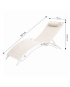 Lot de 2 transats ajustables Manado blanc et écru - 81x157x59 cm