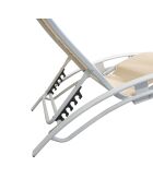 Lot de 2 transats ajustables Manado blanc et écru - 81x157x59 cm