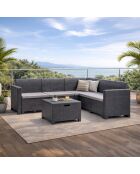 Gartenmöbel/4-/5-Sitzer, gewebter Harzeffekt, mit anthrazitgrauem Edirne-Couchtisch, 2 Stück