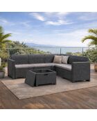 Gartenmöbel/4-/5-Sitzer, gewebter Harzeffekt, mit anthrazitgrauem Edirne-Couchtisch, 2 Stück