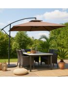 Brindisi runder brauner Offset-Sonnenschirm - 295x295x220 cm