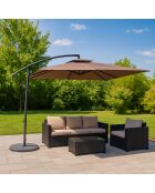 Brindisi runder brauner Offset-Sonnenschirm - 295x295x220 cm