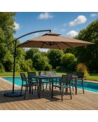 Brindisi runder brauner Offset-Sonnenschirm - 295x295x220 cm