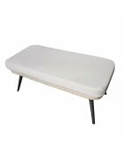 Repose-pieds d'extérieur avec coussin Maxime beige - 90x45x38 cm