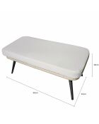 Repose-pieds d'extérieur avec coussin Maxime beige - 90x45x38 cm