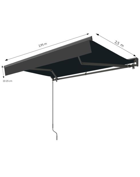 Store banne motorisé en aluminium avec toile Sarena gris - 295x250x14 cm