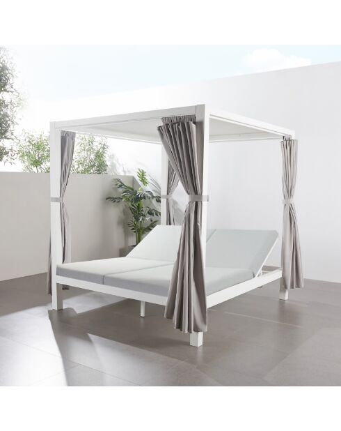 2-Sitzer-Gartenbett Corniglia, 208 x 108 x 205 cm, grau