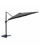 Ivarin grauer, um 360° drehbarer quadratischer Offset-Sonnenschirm — 300 x 300 x 260 cm