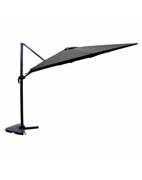 Ivarin grauer, um 360° drehbarer quadratischer Offset-Sonnenschirm — 300 x 300 x 260 cm