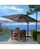 Ivarin grauer, um 360° drehbarer quadratischer Offset-Sonnenschirm — 300 x 300 x 260 cm