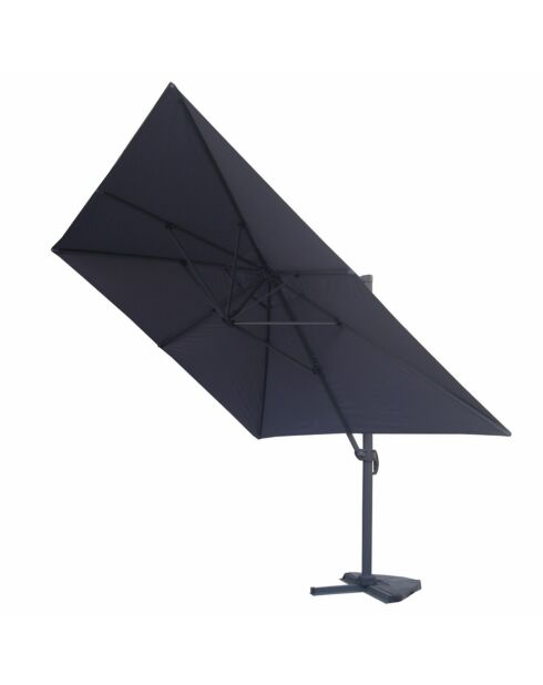 Ivarin grauer, um 360° drehbarer quadratischer Offset-Sonnenschirm — 300 x 300 x 260 cm