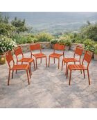 Set van 6 stapelbare Falcou terracotta tuinstoelen - 43x59x79 cm