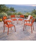 Set van 6 stapelbare Falcou terracotta tuinstoelen - 43x59x79 cm