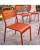 Set van 6 stapelbare Falcou terracotta tuinstoelen - 43x59x79 cm