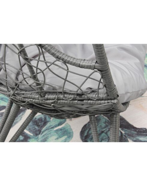 Rimouski Sessel mit Standfuß aus Kunstharz in grauer Rattanoptik — 95x82x155 cm
