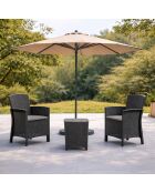 Salon de jardin 2 fauteuils avec table basse Konya gris anthracite - 3 pièces