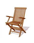 Table de jardin ovale avec 6 chaises et 2 fauteuils en teck huilé Lobo marron - 9 pièces
