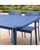 Ensemble table de jardin et 4 chaises Falcou bleues - 5 pièces