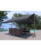 Tenda da sole manuale a doppia pendenza Livia taupe - 300x300x240 cm