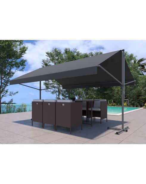Tenda da sole manuale a doppia pendenza Livia taupe - 300x300x240 cm