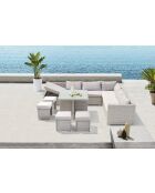Mueble de jardín empotrado de 10 plazas gris Udine en resina tejida - 6 piezas