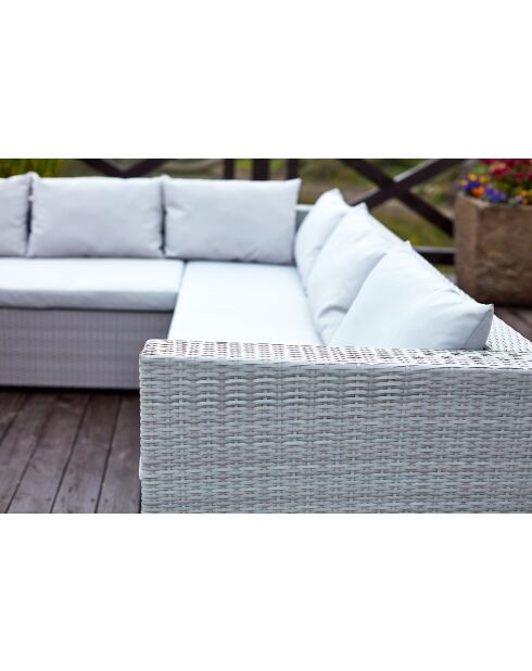 Mueble de jardín empotrado de 10 plazas gris Udine en resina tejida - 6 piezas