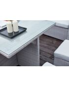 Mueble de jardín empotrado de 10 plazas gris Udine en resina tejida - 6 piezas